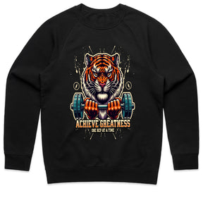 "Achieve Greatness" Tiger Gym T-Shirt – Fierce Motivation for Fitness Warriors
