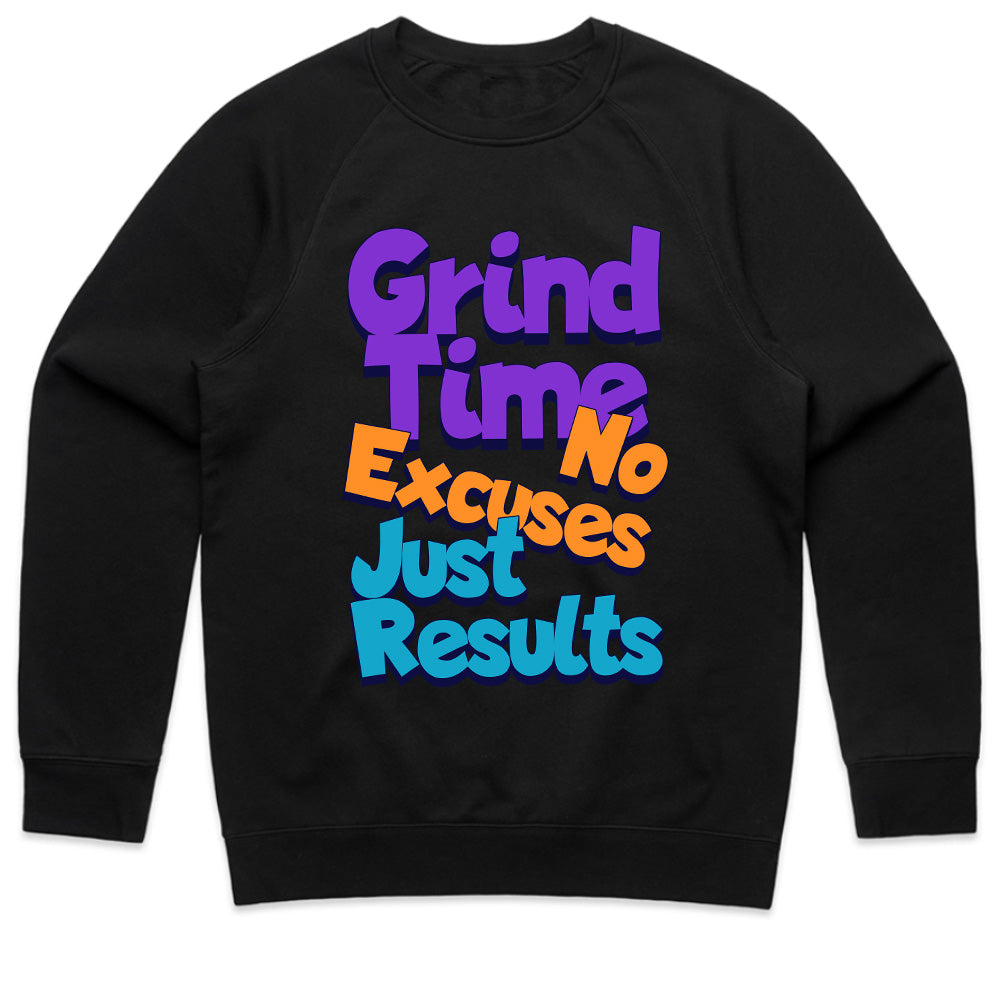 "Grind Time – No Excuses, Just Results" Motivational Gym T-Shirt