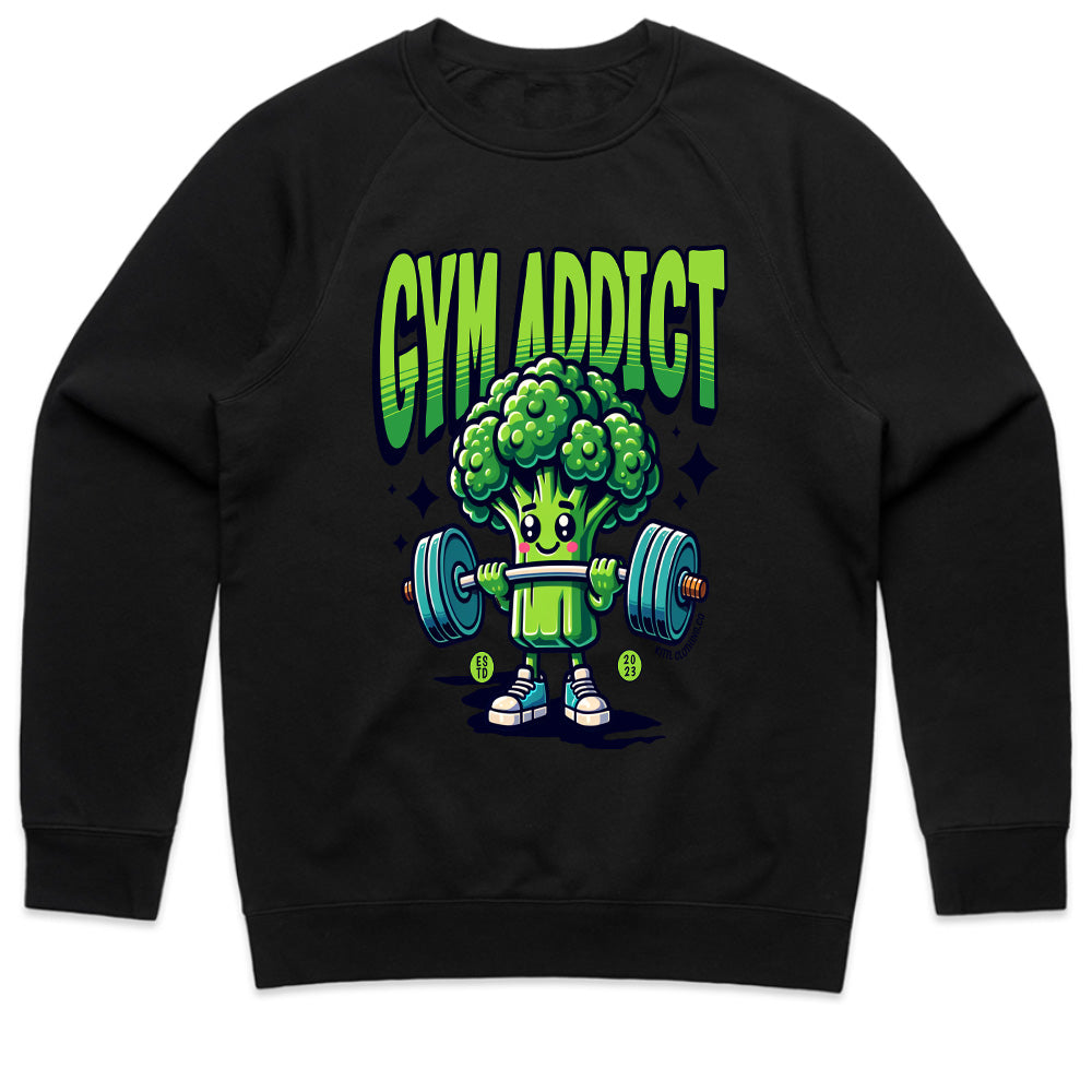 "Gym Addict" Cute Broccoli Workout T-Shirt – Fun & Motivational Fitness Tee