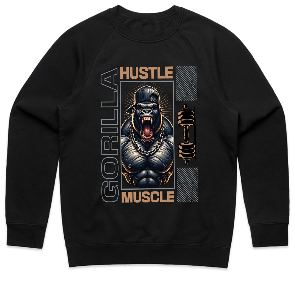 "Gorilla Hustle Muscle" Gym T-Shirt – Power, Strength & Grind
