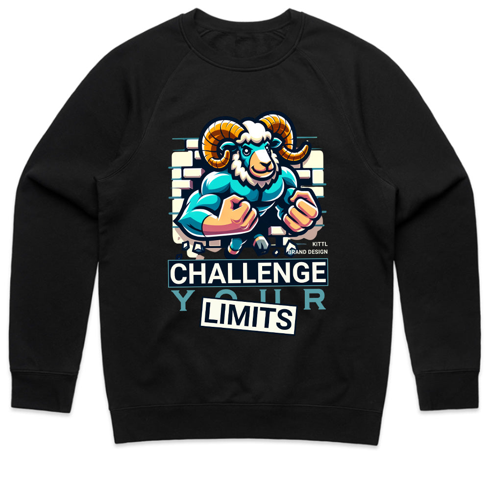 "Challenge Your Limits" Motivational Ram Gym T-Shirt – Break Through Barriers