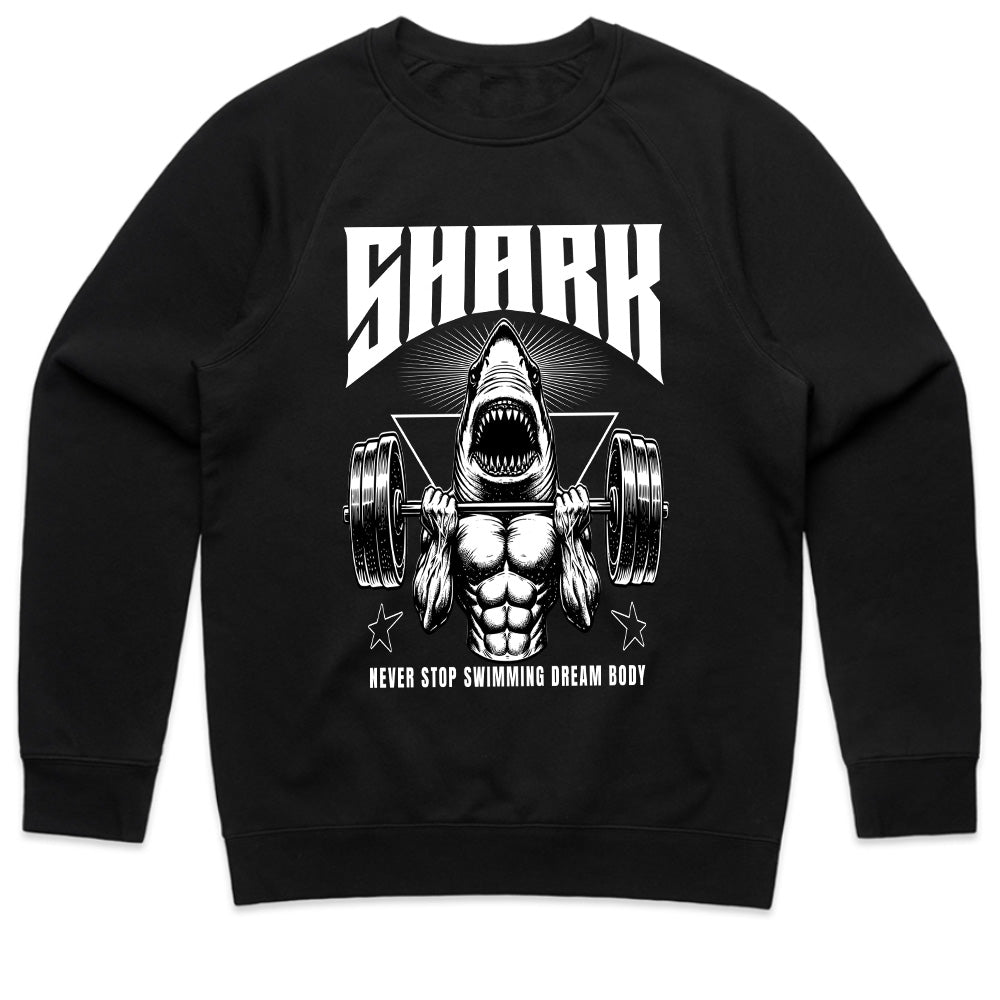 "Shark Mode" Gym T-Shirt – Never Stop Swimming, Dream Body