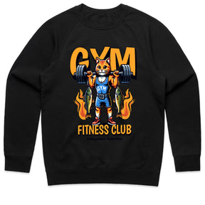 "Gym Fitness Club" Power Cat Weightlifting T-Shirt – Bold & Motivational