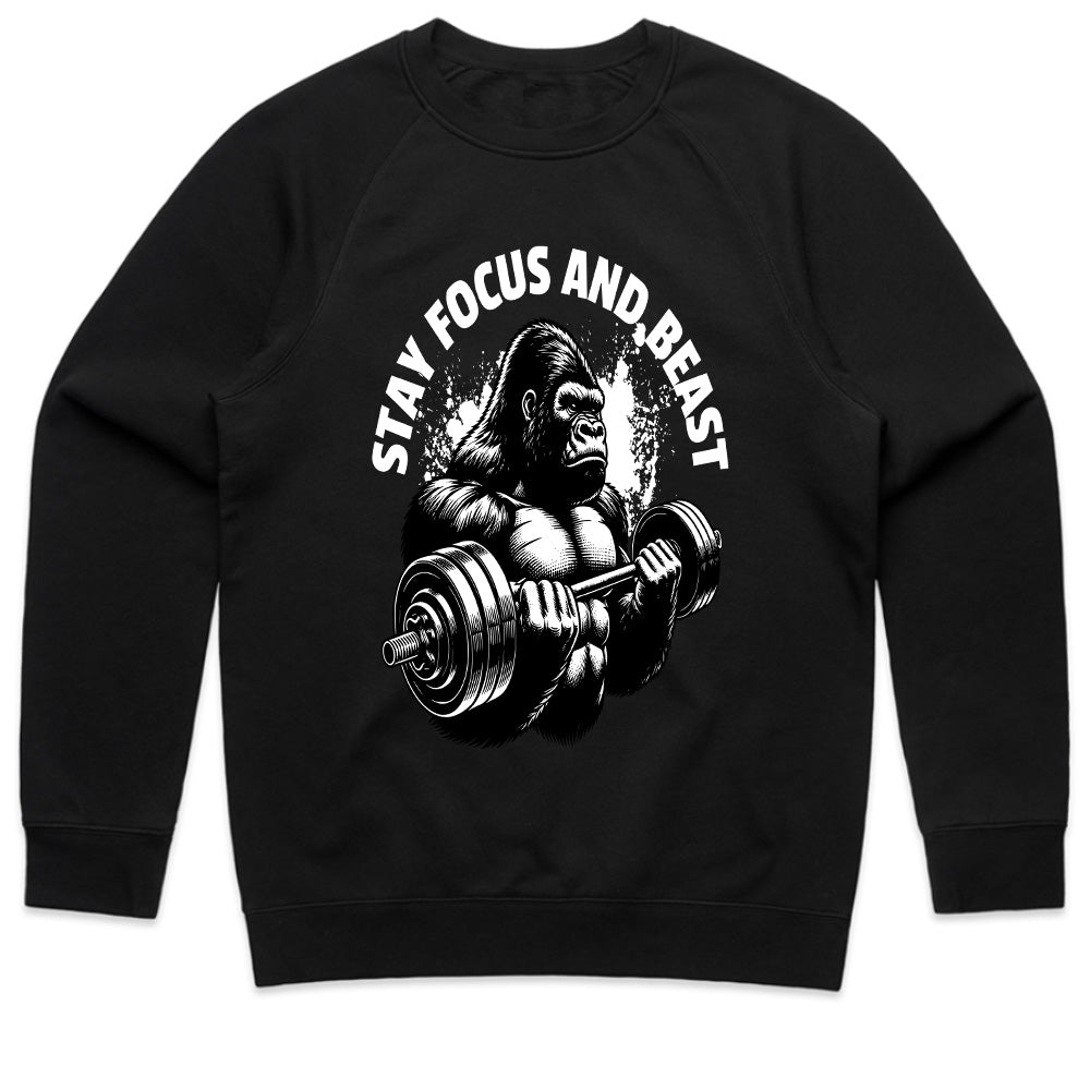 "Stay Focus and Beast" Gorilla Gym T-Shirt – Hardcore Fitness & Bodybuilding Tee