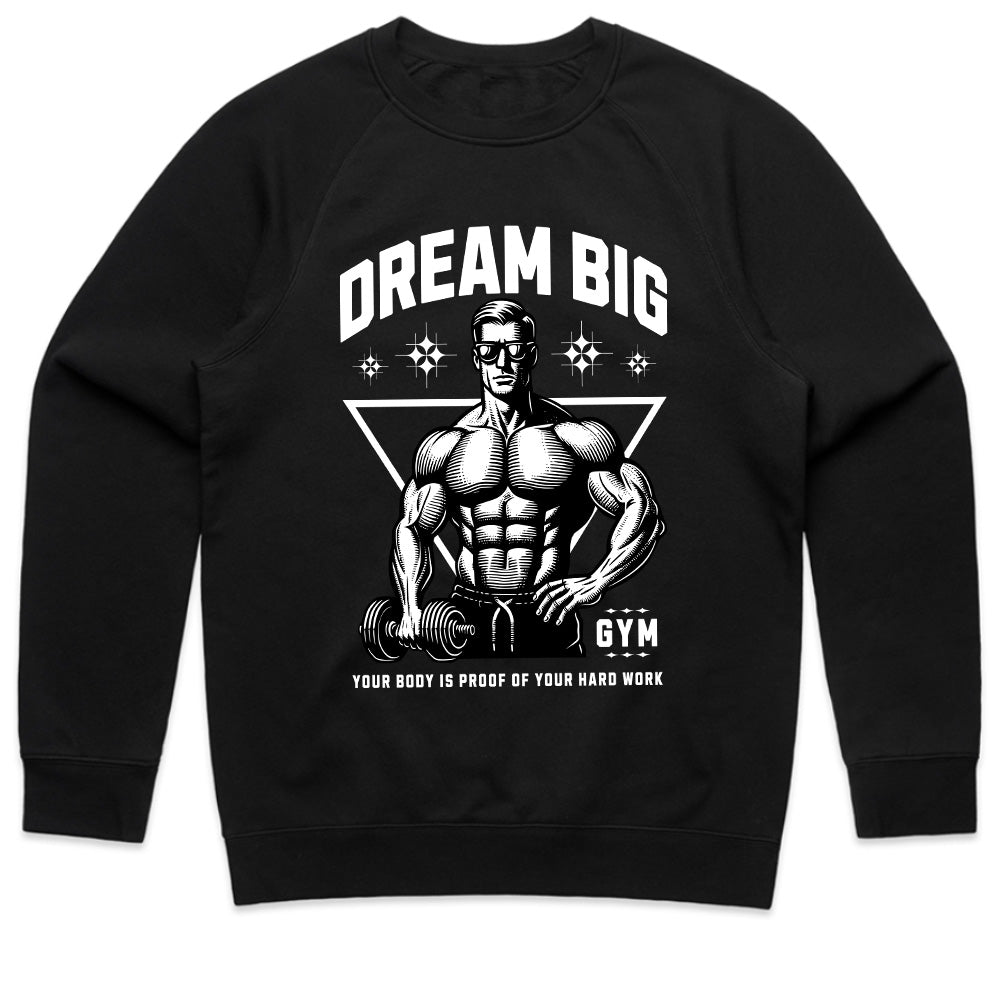 Dream Big – Bodybuilding & Fitness Motivational Black T-Shirt