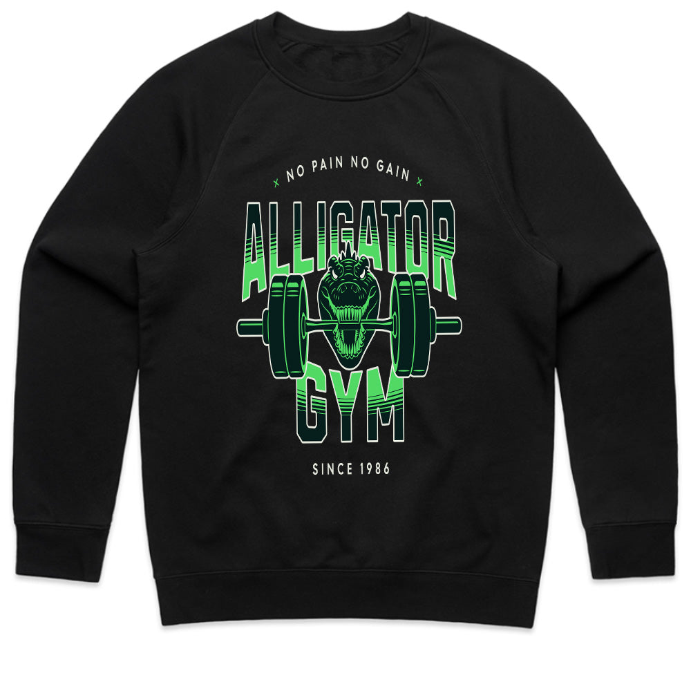 "Alligator Gym – No Pain No Gain" Hardcore Workout T-Shirt – Strength & Determination