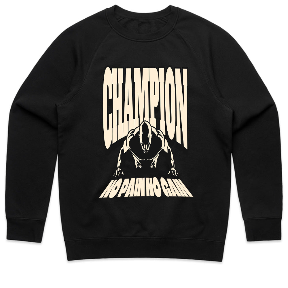 "Champion – No Pain No Gain" Motivational Gym T-Shirt – Train Like a Winner