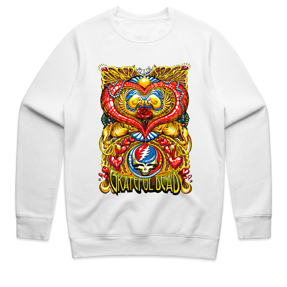 Grateful Dead Psychedelic Heart & Skull Lightning Bolt T-Shirt