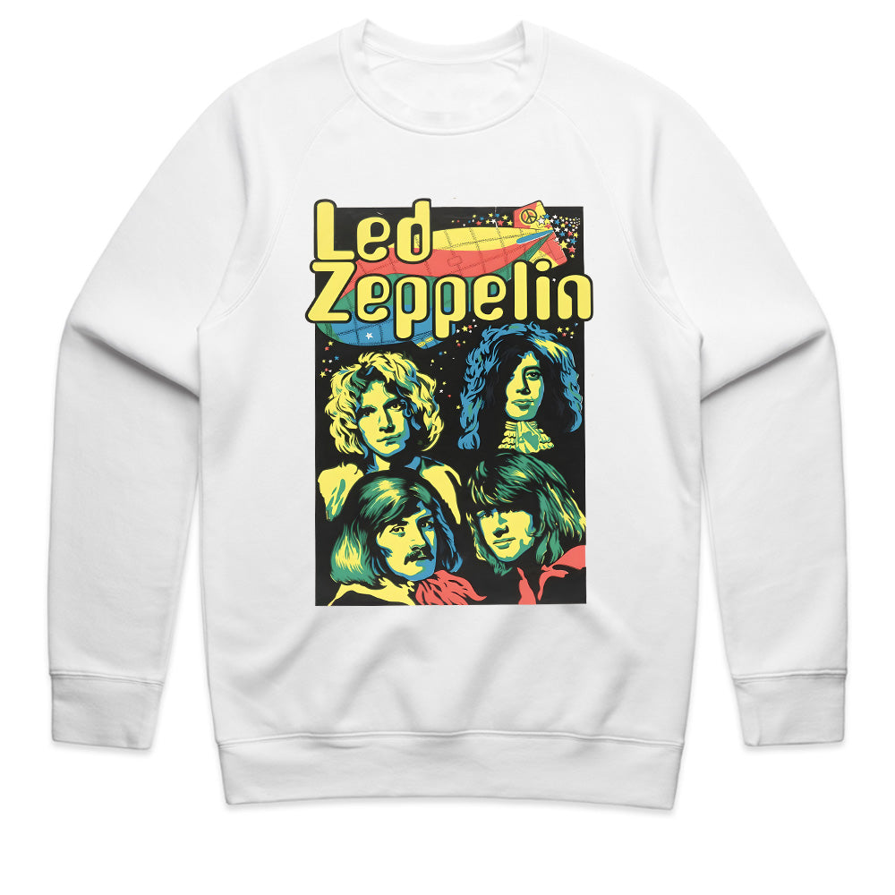 Vintage Led Zeppelin Band Portrait T-Shirt – Retro Rock Legends Design