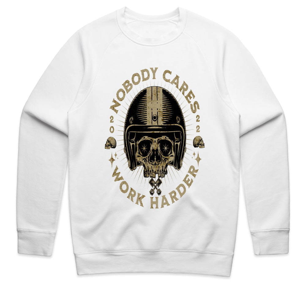 Nobody Cares, Work Harder – Skull Rider Motivation T-Shirt