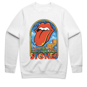 The Rolling Stones Retro Cityscape T-Shirt – Iconic Tongue Logo & Vintage Tour Art