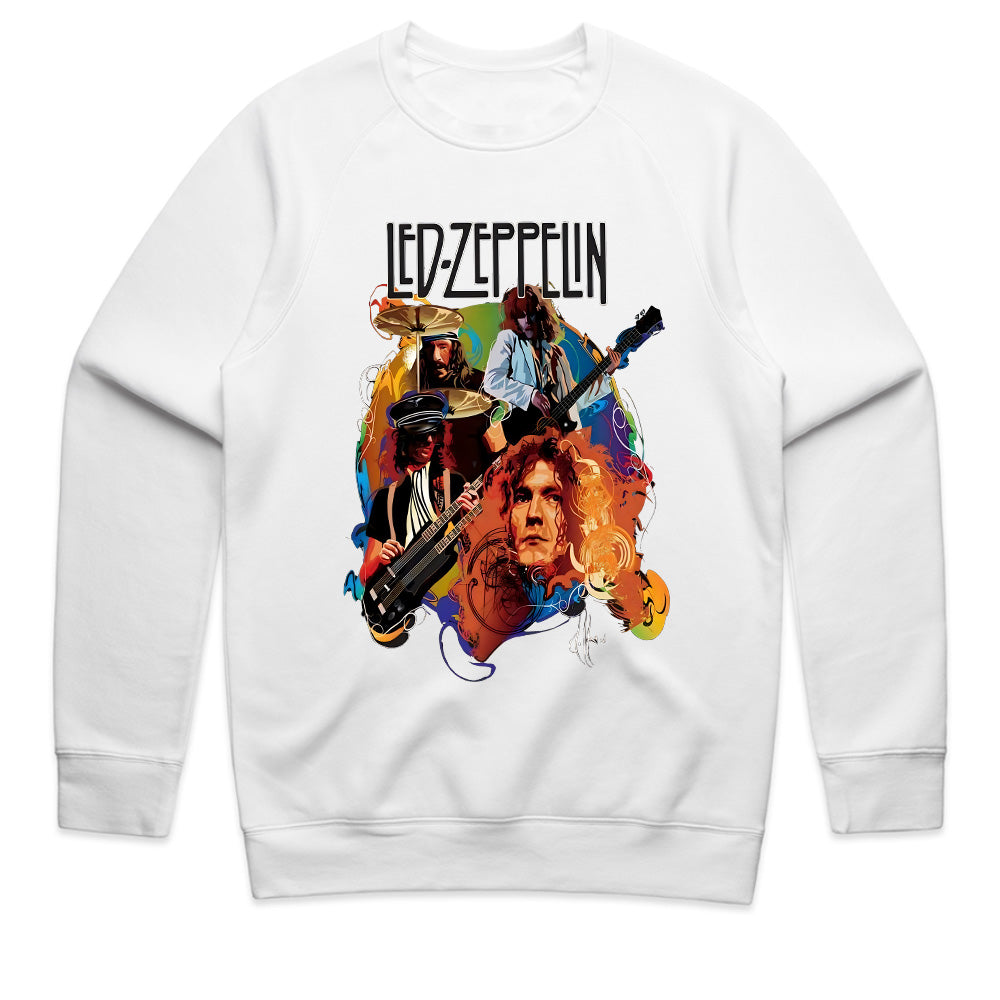 Led Zeppelin Classic Rock T-Shirt – Colorful Vintage Band Portrait Design
