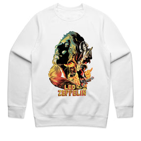 Classic Led Zeppelin Rock Band Graphic T-Shirt – Vintage Fire Art Design
