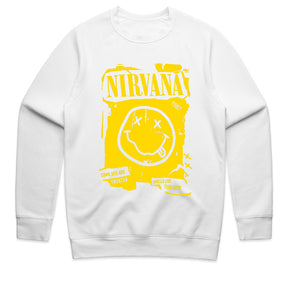 Nirvana Smiley Face Distressed Poster T-Shirt – Grunge Rock Tribute