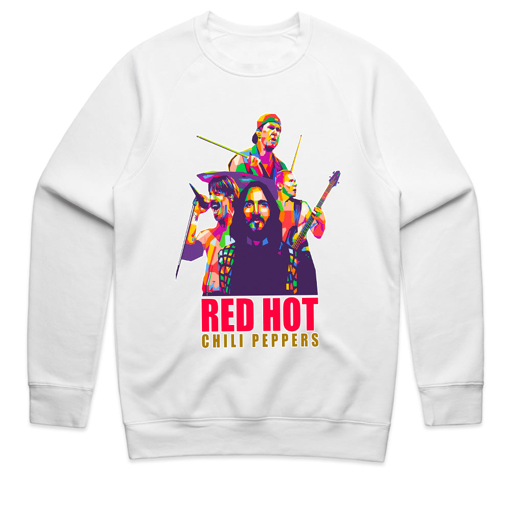 Red Hot Chili Peppers Pop Art Band T-Shirt – Vibrant Rock Concert Tee