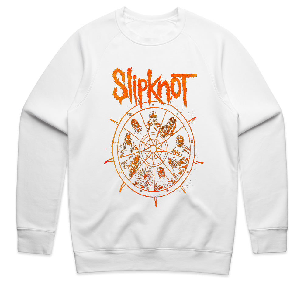 Slipknot Band Members Pentagram Wheel Graphic T-Shirt