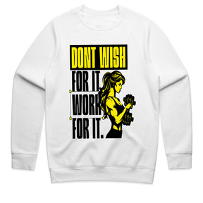 Don't Wish for It, Work for It – Women's Motivational Gym T-Shirt | Fitness & Strength Tee
