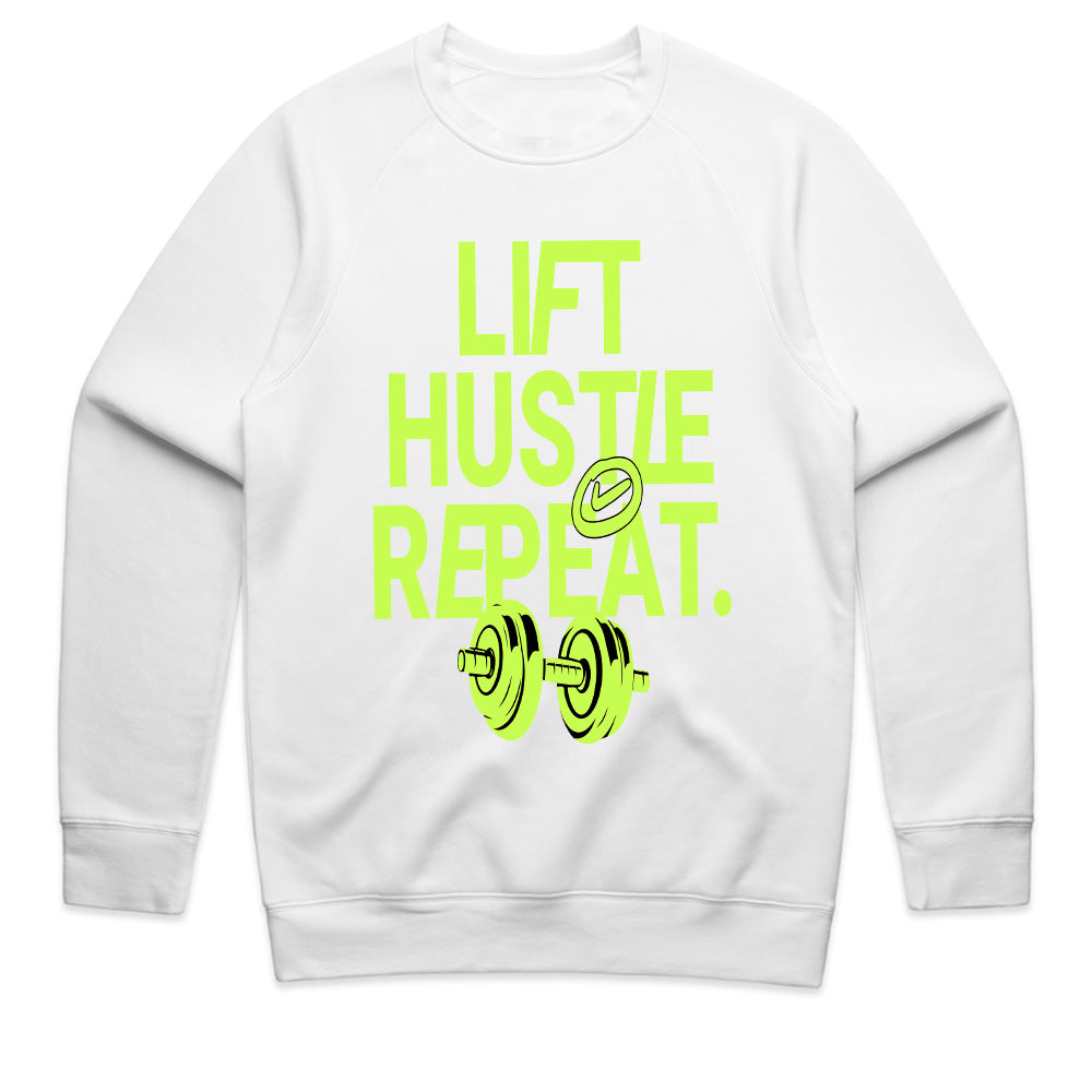 "Lift, Hustle, Repeat" Motivational Gym T-Shirt – No Days Off