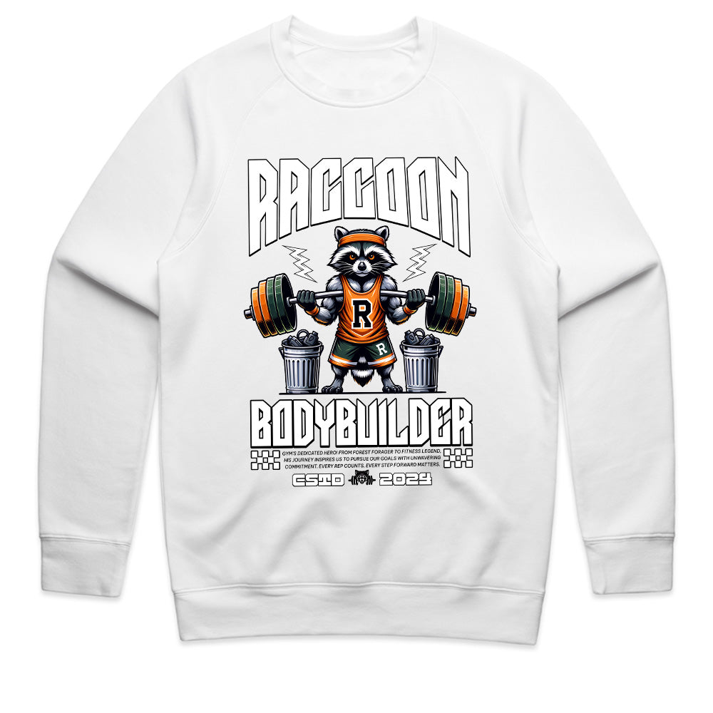 "Raccoon Bodybuilder" Gym T-Shirt – Bold & Fun Fitness Apparel for Weightlifters