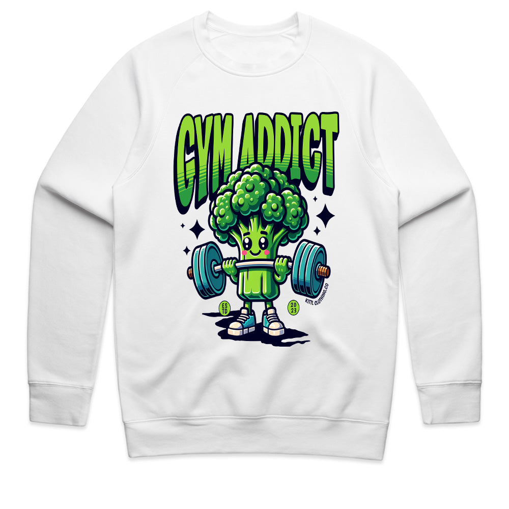 "Gym Addict" Cute Broccoli Workout T-Shirt – Fun & Motivational Fitness Tee