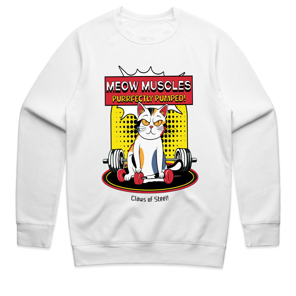"Meow Muscles" Funny Gym Cat T-Shirt – Purrfectly Pumped!