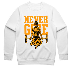 "Never Give Up" Women's Strength Training Gym T-Shirt – Empowerment & Motivation