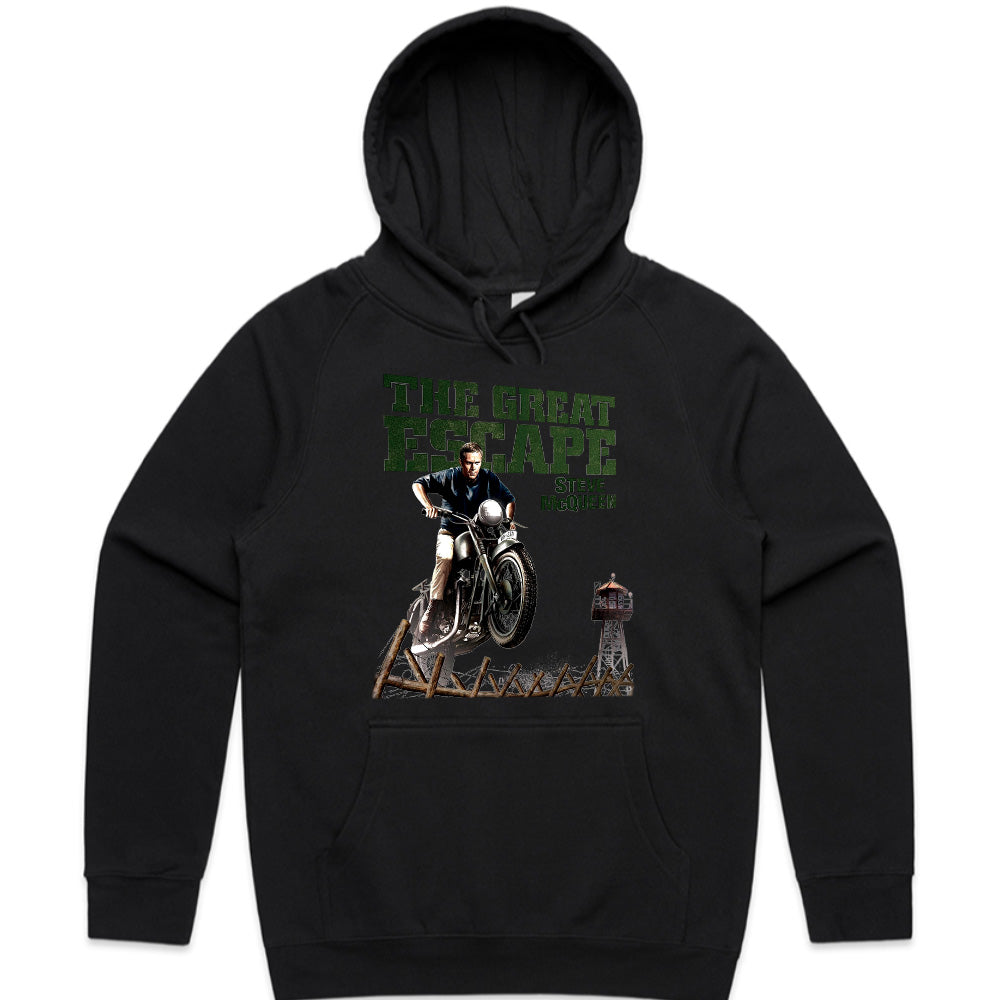 The Great Escape Steve McQueen Motorcycle Stunt T-Shirt – Classic Movie Tribute