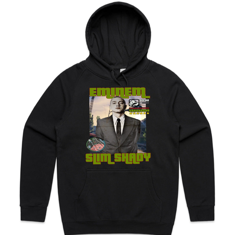 Eminem Slim Shady GTA-Inspired Graphic Black T-Shirt