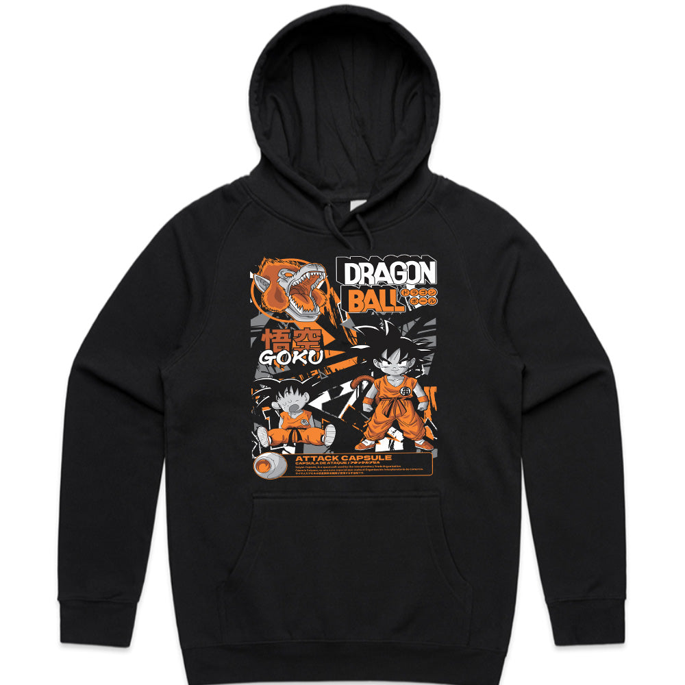 Young Goku & Great Ape Form T-Shirt – Classic Dragon Ball Retro Design