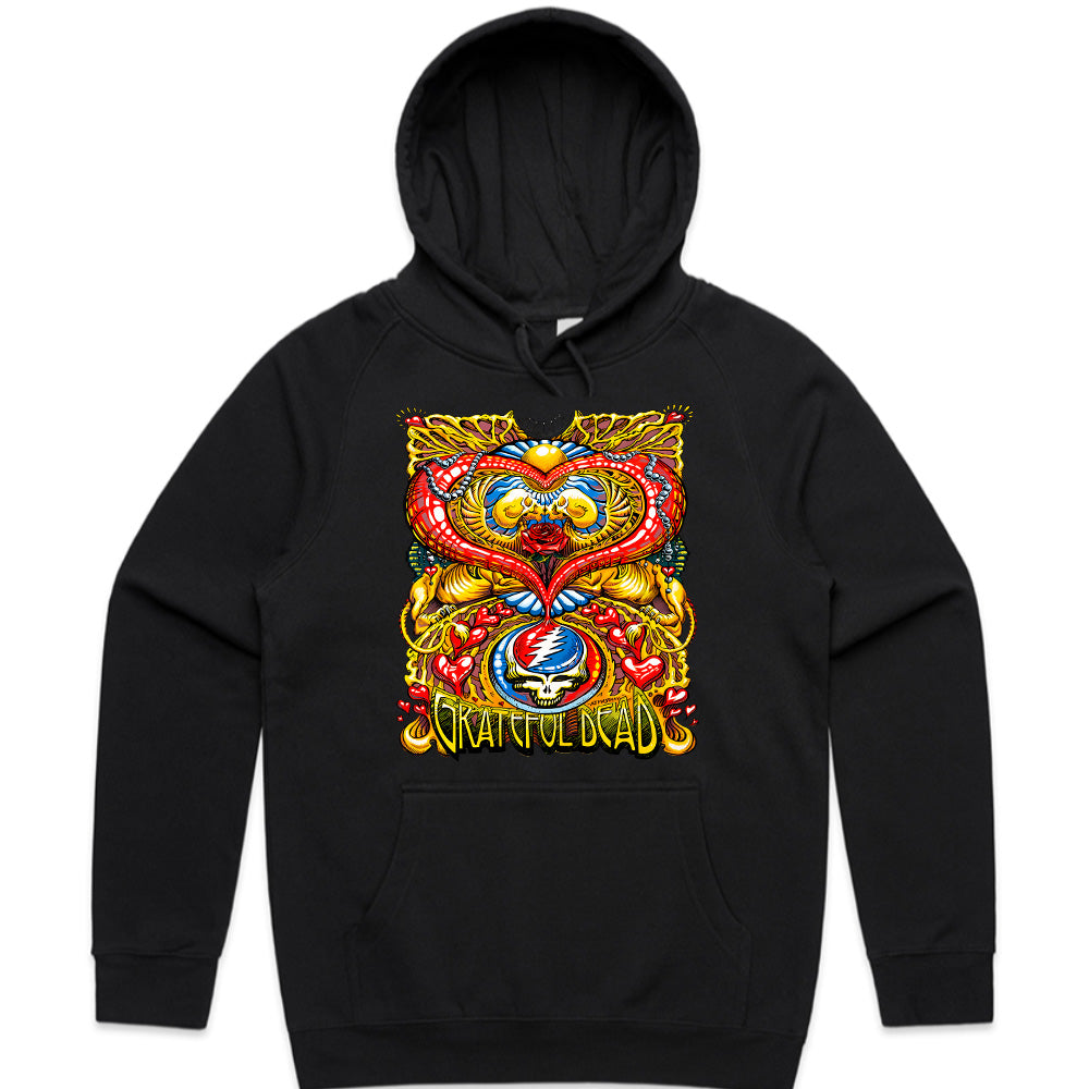 Grateful Dead Psychedelic Heart & Skull Lightning Bolt T-Shirt
