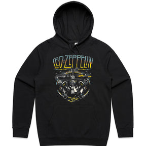 Led Zeppelin Rock & Roll Airship T-Shirt – Iconic Zeppelin & Guitar Design