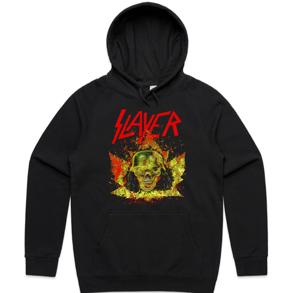 Slayer-Inspired "Burning Skull" Heavy Metal Graphic T-Shirt
