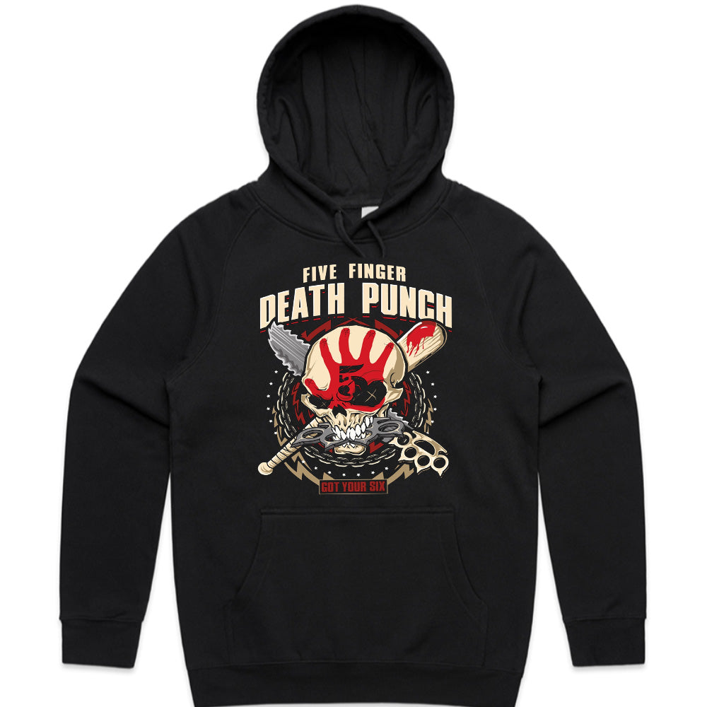 Five Finger Death Punch "Got Your Six" Skull Graphic T-Shirt – Heavy Metal Band Tee