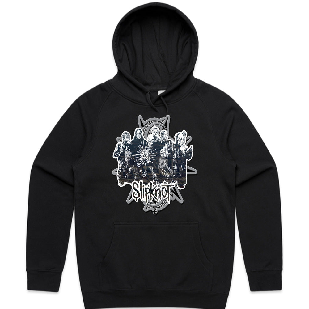 Slipknot Monochrome Band Group T-Shirt – Dark Metal Legacy