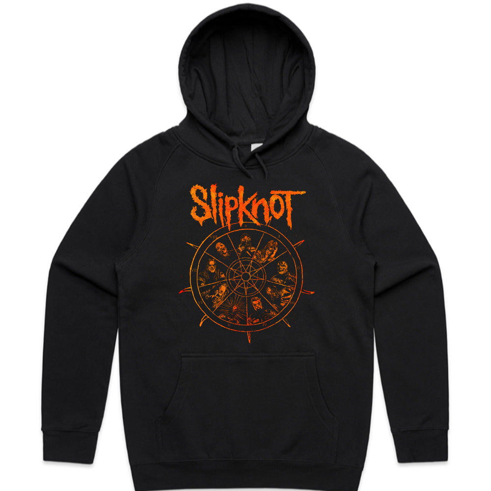 Slipknot Band Members Pentagram Wheel Graphic T-Shirt