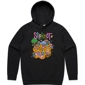Slipknot Whimsical Cartoon Parody T-Shirt – Dark Humor Meets Metal