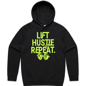 "Lift, Hustle, Repeat" Motivational Gym T-Shirt – No Days Off