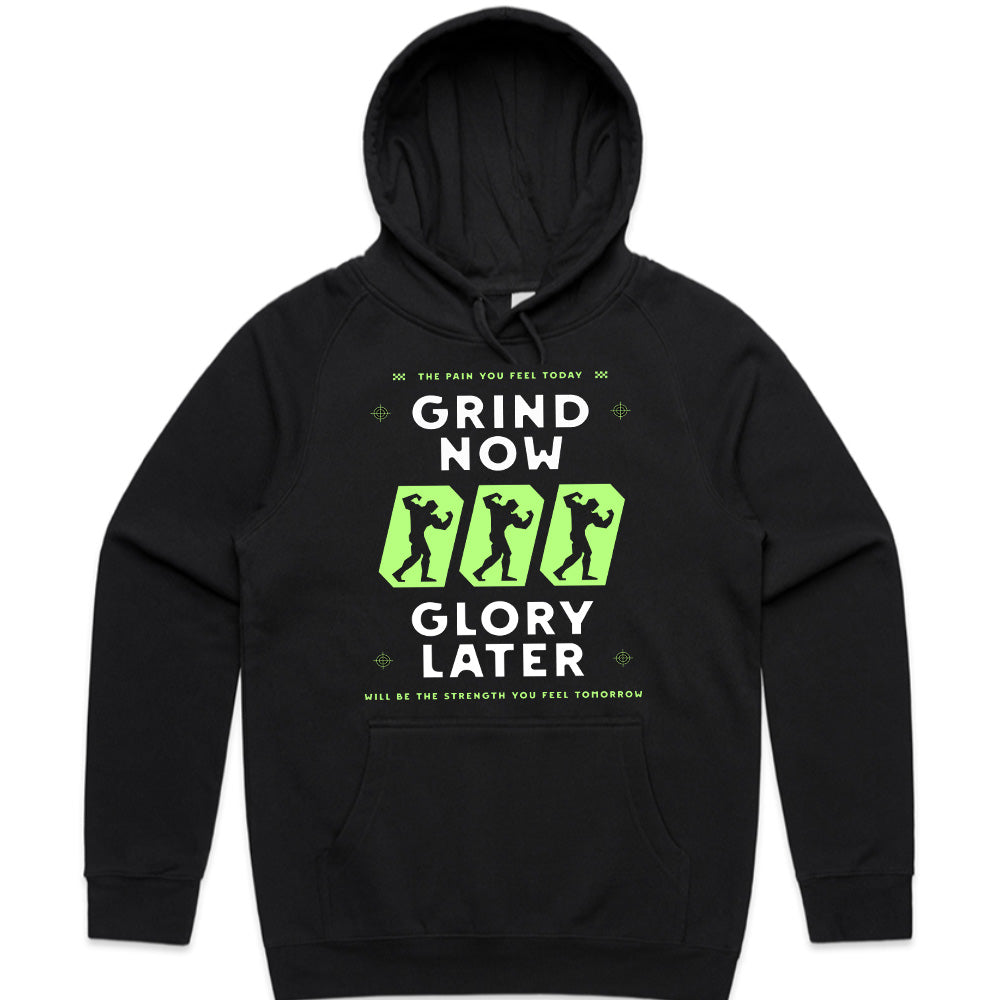 "Grind Now, Glory Later" Motivational Gym T-Shirt – Push Harder, Achieve More