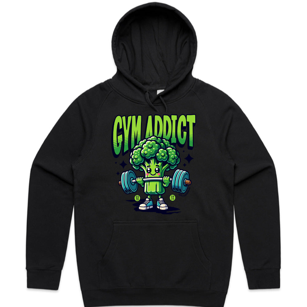 "Gym Addict" Cute Broccoli Workout T-Shirt – Fun & Motivational Fitness Tee