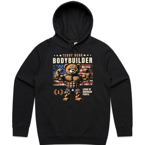"Teddy Bear Bodybuilder" Patriotic Gym T-Shirt – Strength & Cuteness Combined