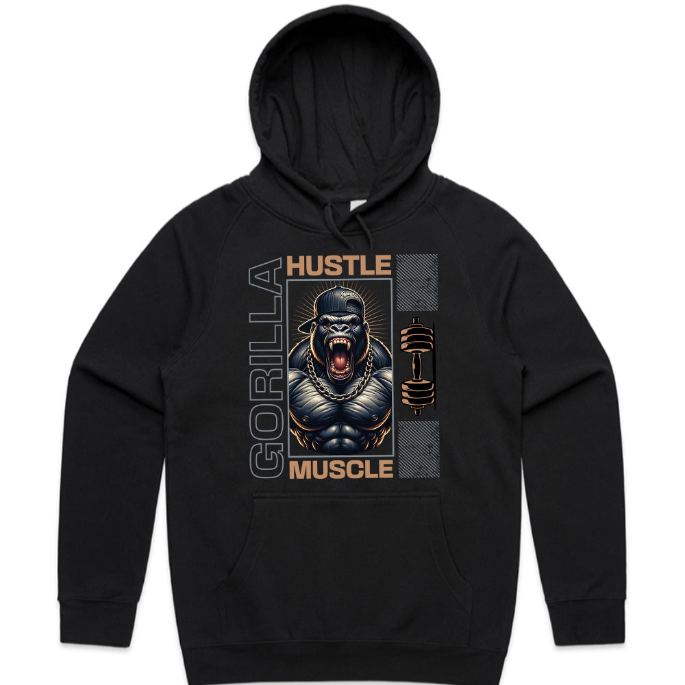 "Gorilla Hustle Muscle" Gym T-Shirt – Power, Strength & Grind