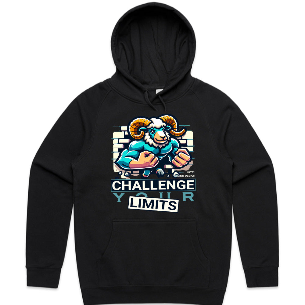"Challenge Your Limits" Motivational Ram Gym T-Shirt – Break Through Barriers