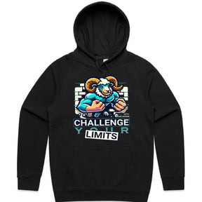 "Challenge Your Limits" Motivational Ram Gym T-Shirt – Break Through Barriers