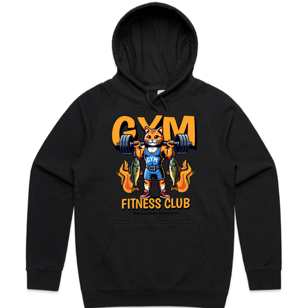 "Gym Fitness Club" Power Cat Weightlifting T-Shirt – Bold & Motivational