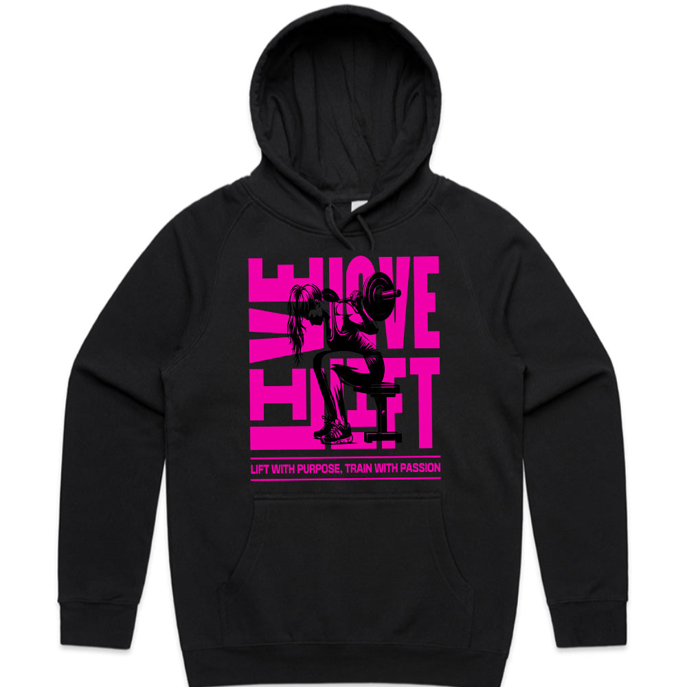 "Live, Love, Lift" Women’s Motivational Gym T-Shirt – Strength & Passion