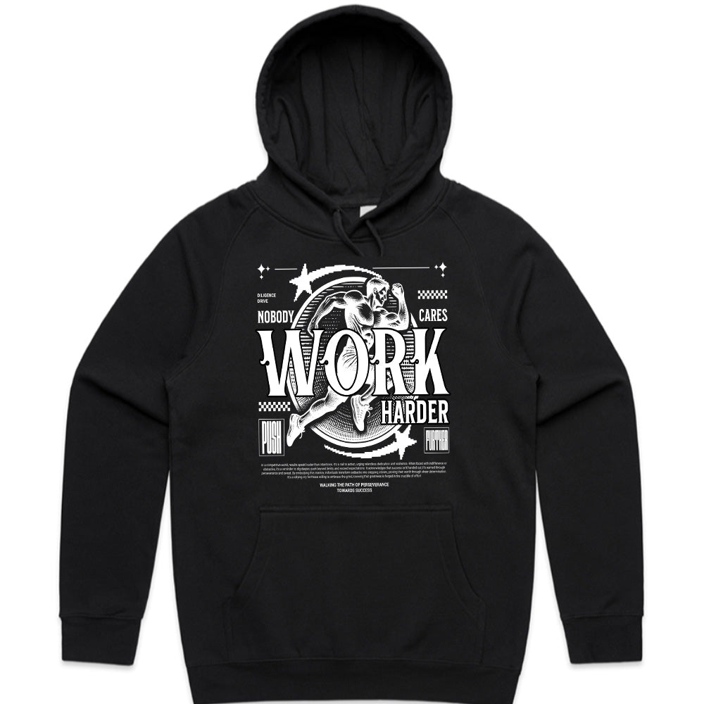 "Nobody Cares, Work Harder" Motivational Gym T-Shirt – Hustle & Grind