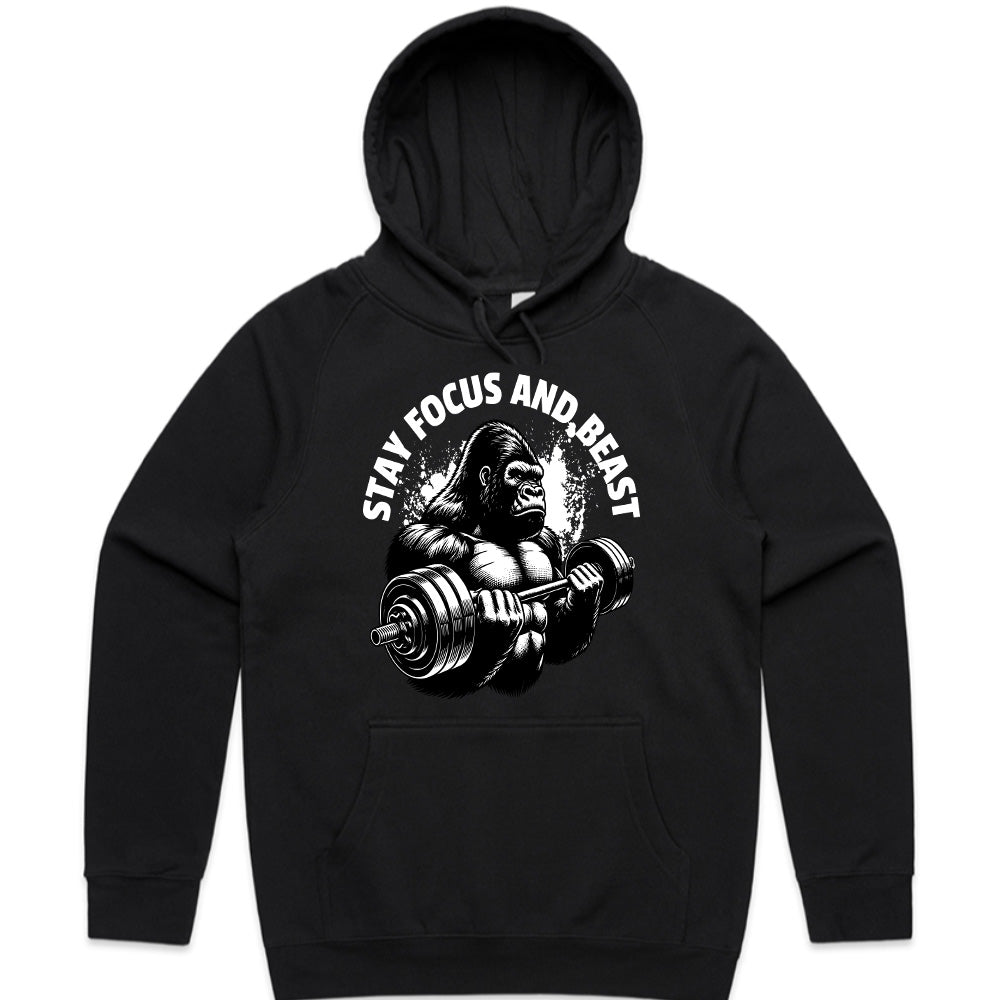 "Stay Focus and Beast" Gorilla Gym T-Shirt – Hardcore Fitness & Bodybuilding Tee