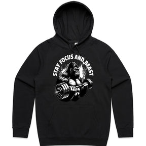 "Stay Focus and Beast" Gorilla Gym T-Shirt – Hardcore Fitness & Bodybuilding Tee