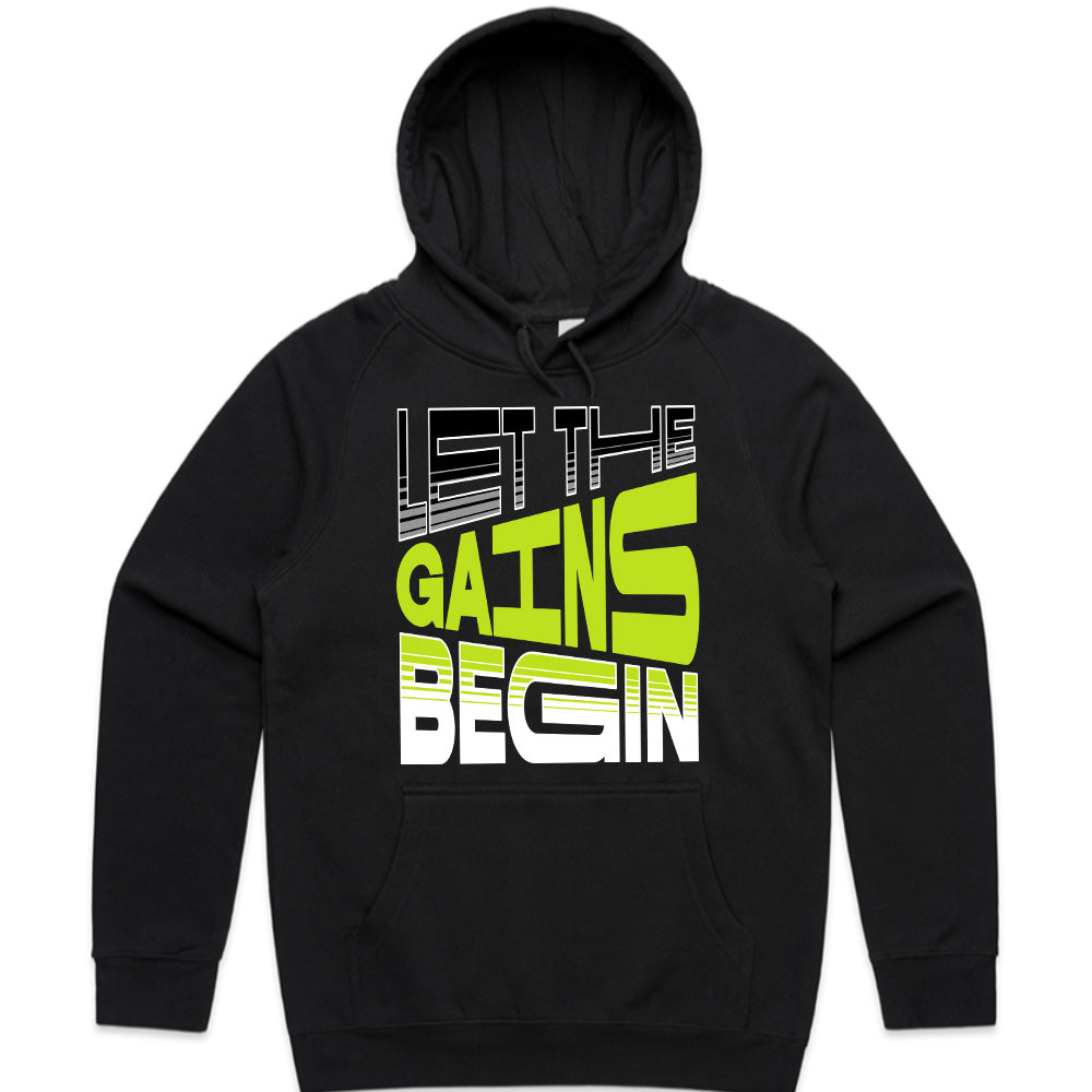 "Let the Gains Begin" Motivational Gym T-Shirt – Stylish Fitness Tee