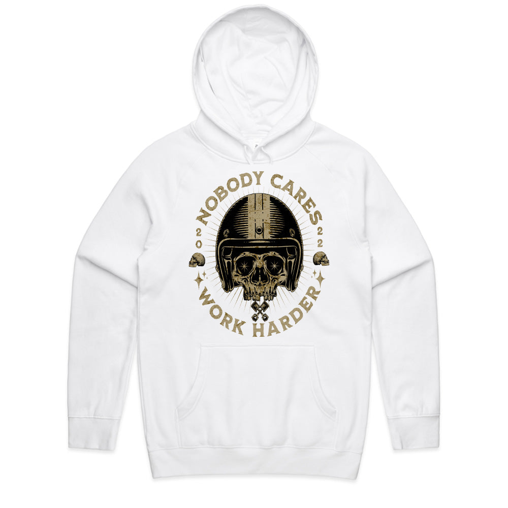 Nobody Cares, Work Harder – Skull Rider Motivation T-Shirt